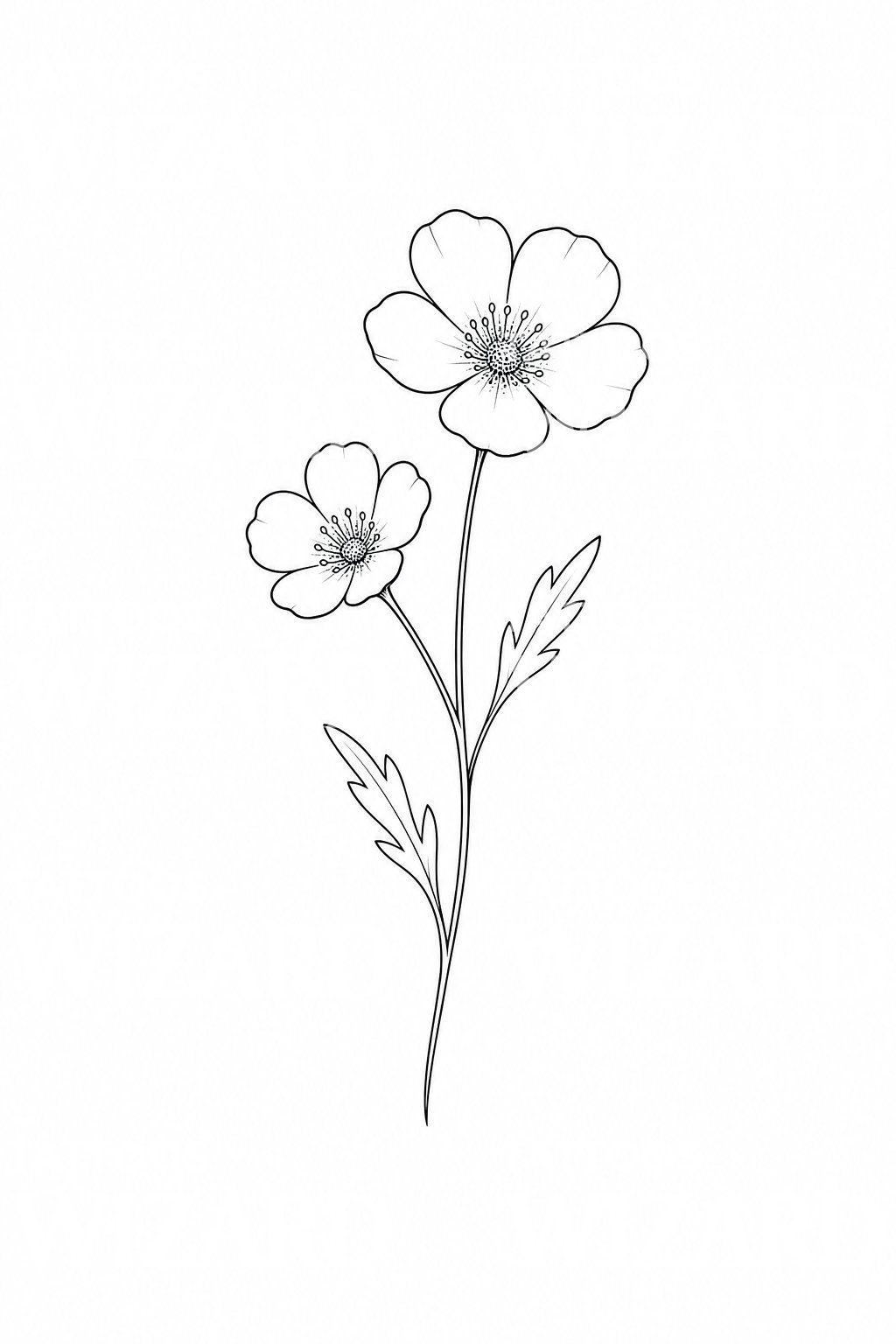 Idée de tatouage brin de bouton d'or