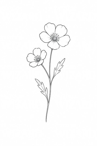 Idée de tatouage brin de bouton d'or