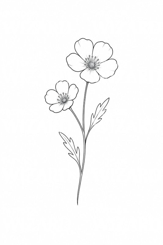 Idée de tatouage brin de bouton d'or