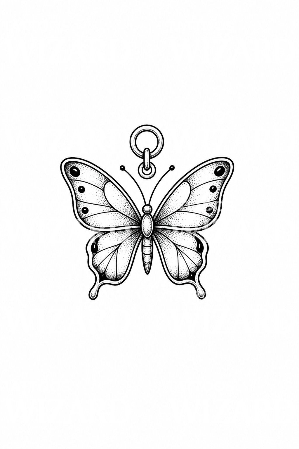 Butterfly Charm Tattoo Design