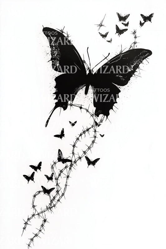Butterfly Swarm Metamorphosis Tattoo Idea