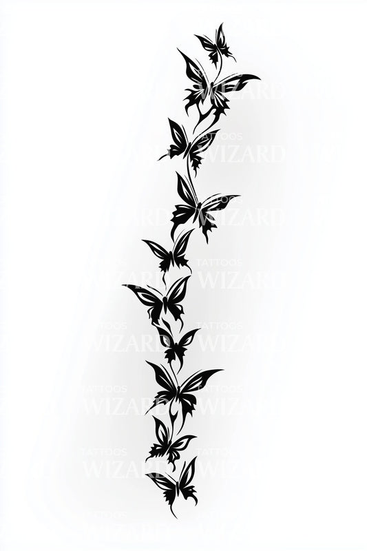 Schmetterlings-Reben-Pfad Tattoo-Design