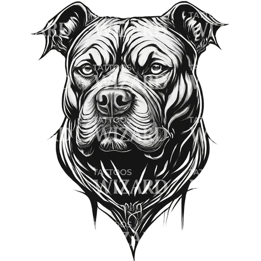 La conception de tatouage de gros chien