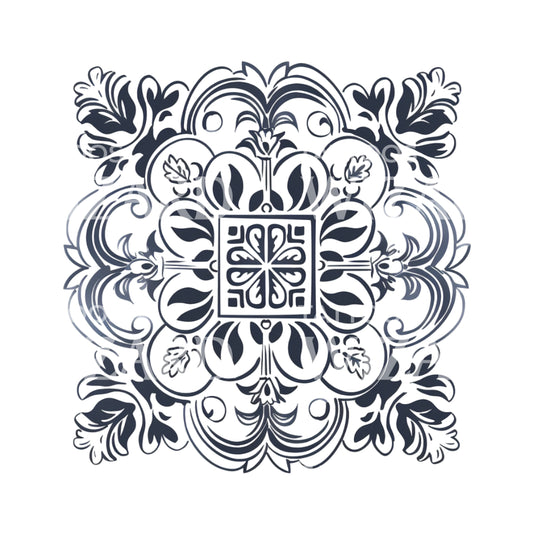 Grey Traditional Pattern Tattoo Design