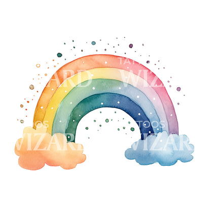 Cute Children Rainbow Tattoo Design