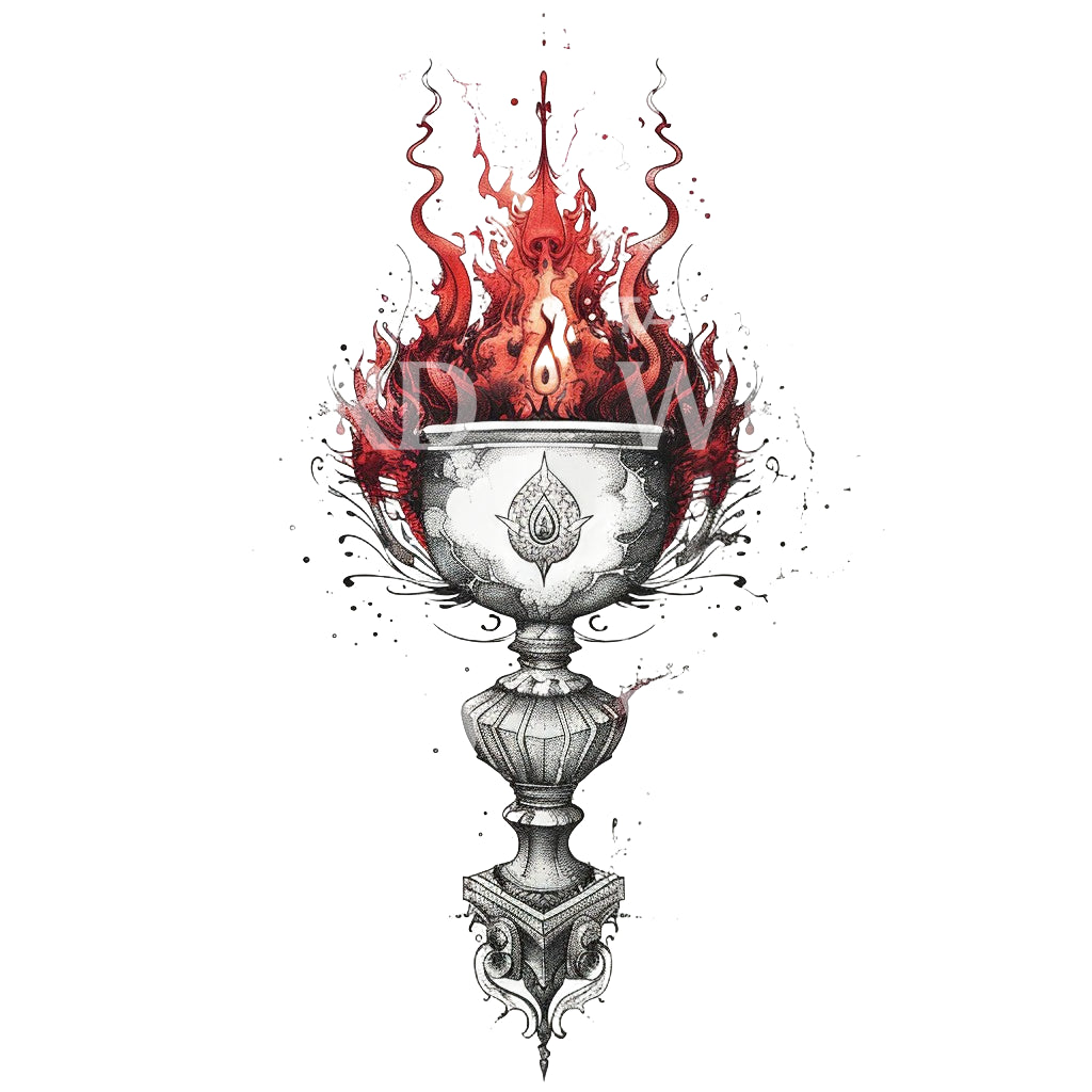 Incandescent Goblet of Fire HP Tattoo Design