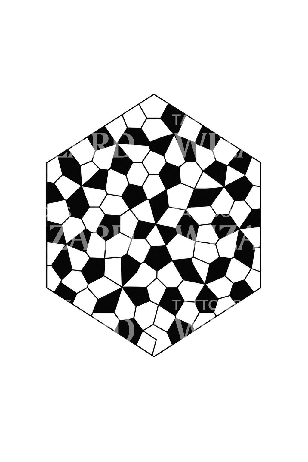 Tatuering av kairosk pentagonal plattsättning