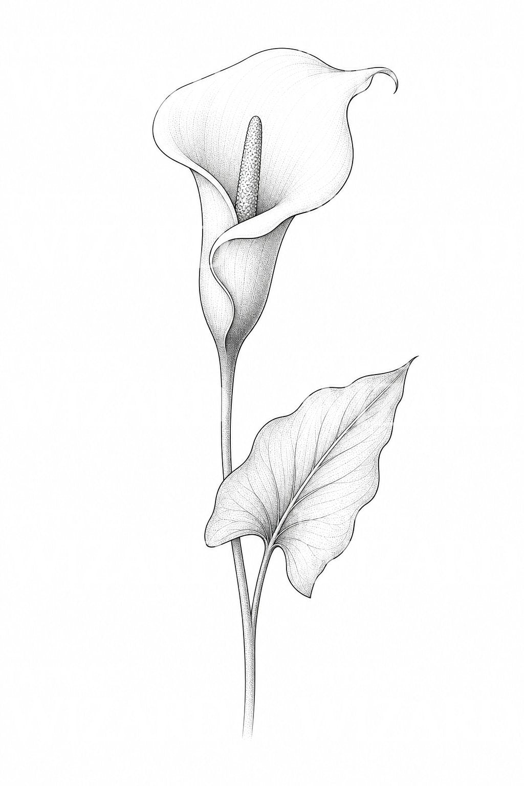 Calla Lily Fine Line Tattoo Design