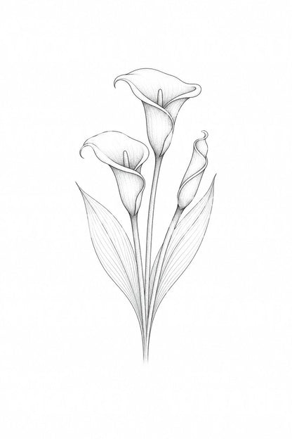 Calla Lily Trio Tattoo Design