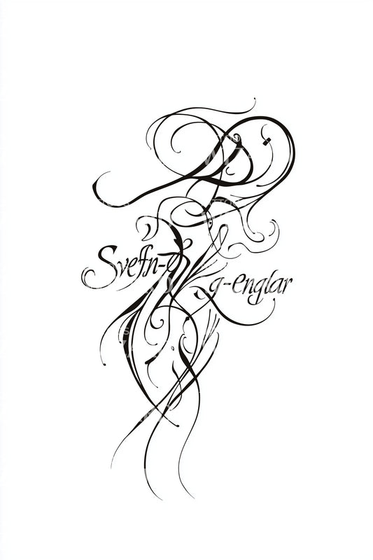 Calligraphy Flourish Script Tattoo Design