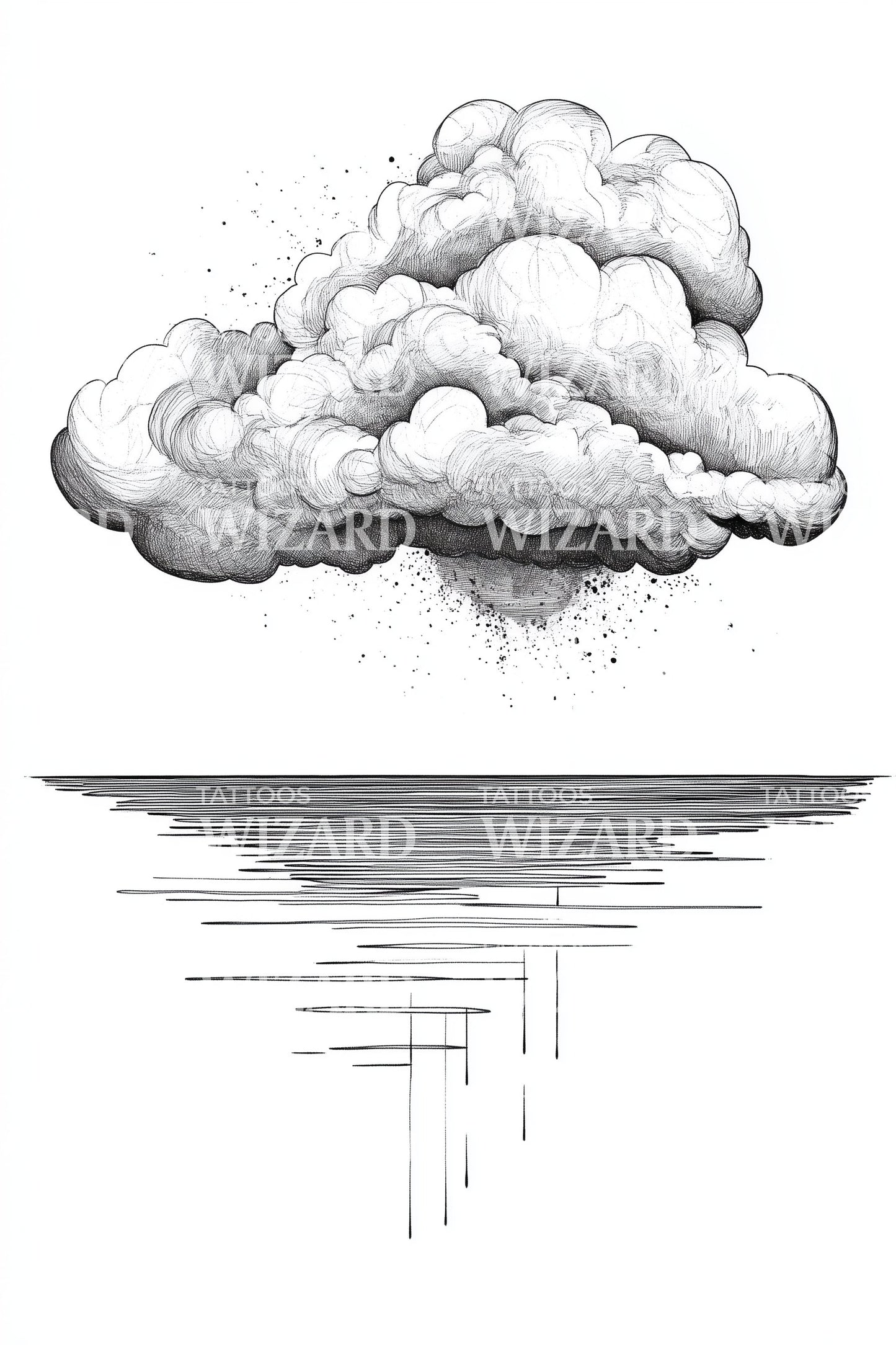 Calm Cloud Over Water Tattoo Idea