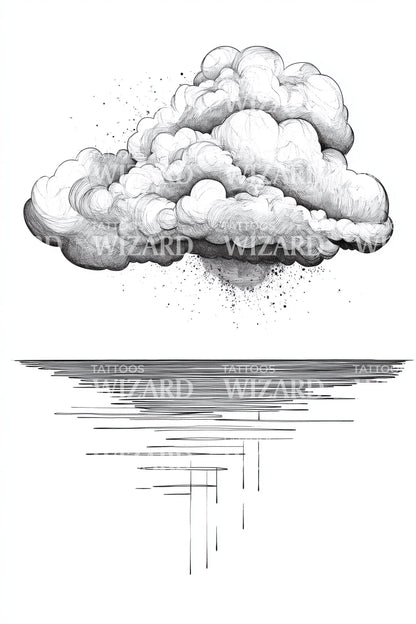 Calm Cloud Over Water Tattoo Idea