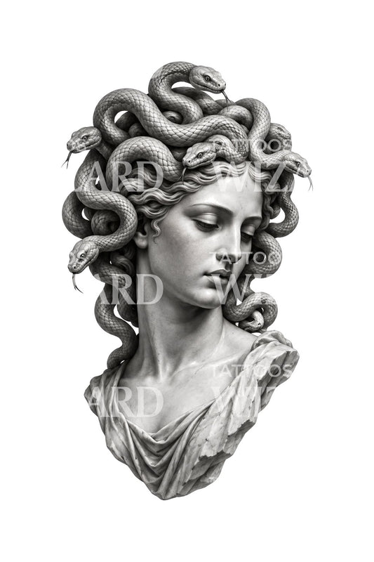 沉静美杜莎 Tattoo Design