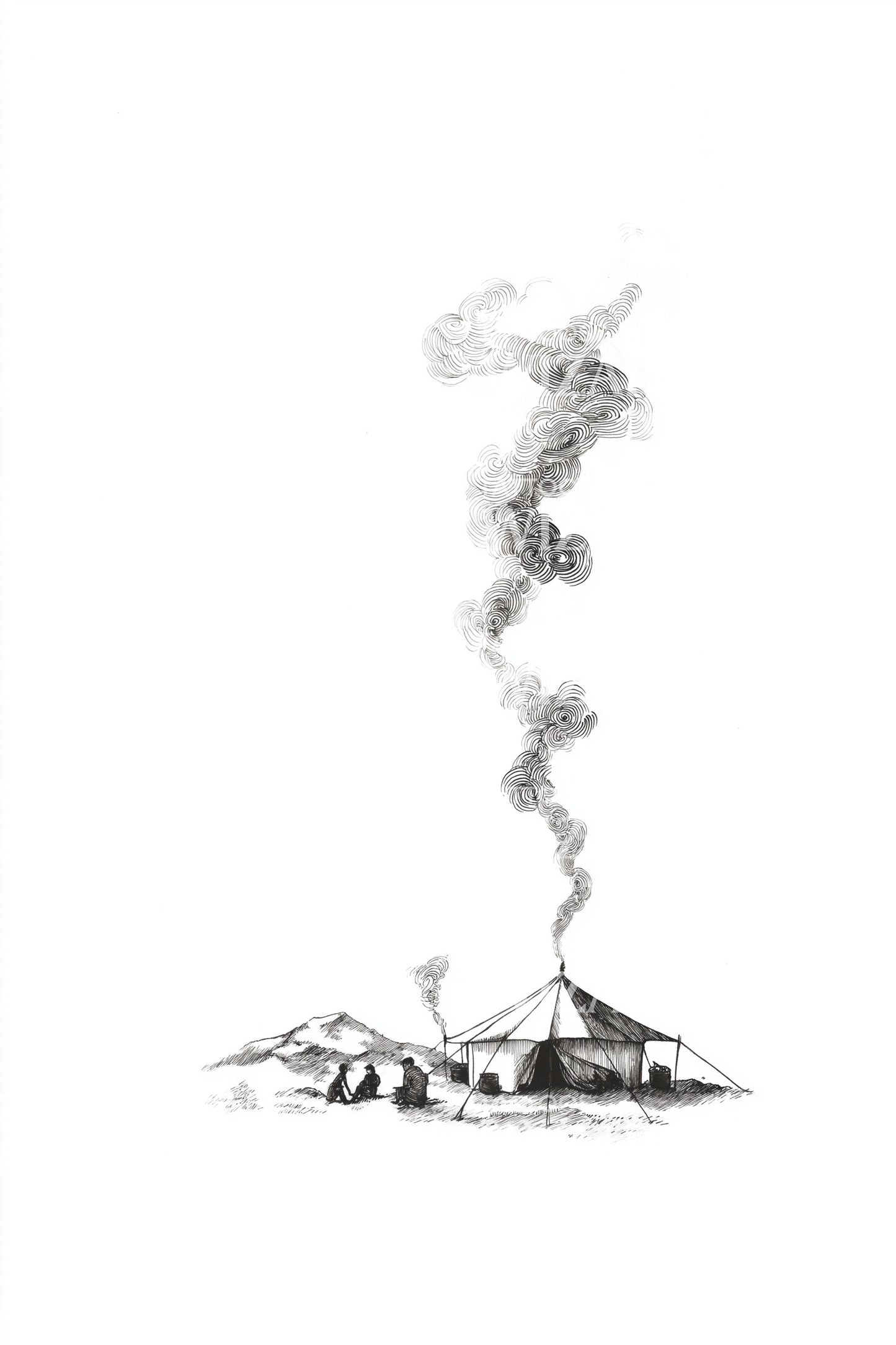 Campfire Smoke Trail Tattoo Idea