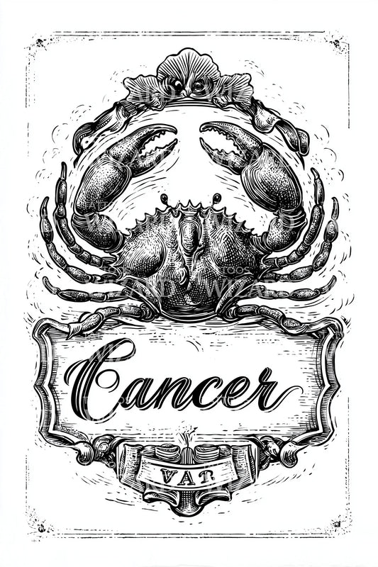 Cancer Baroque Shield Tattoo Design