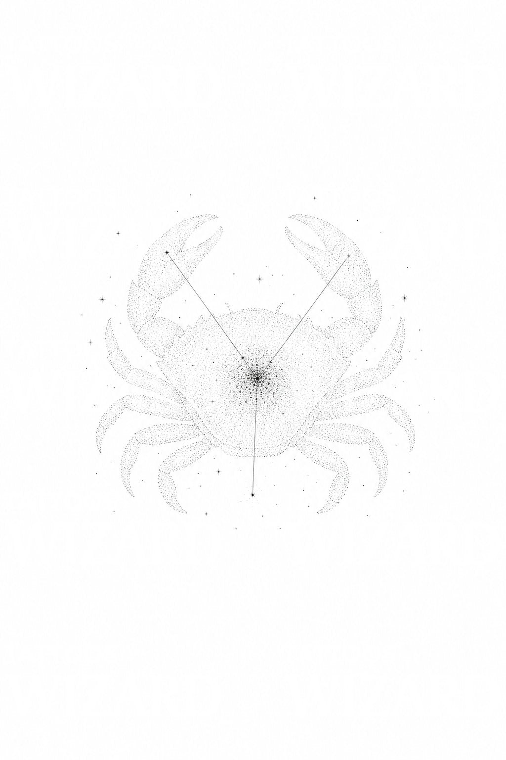 Cancer Constellation Crab Star Map Tattoo Idea