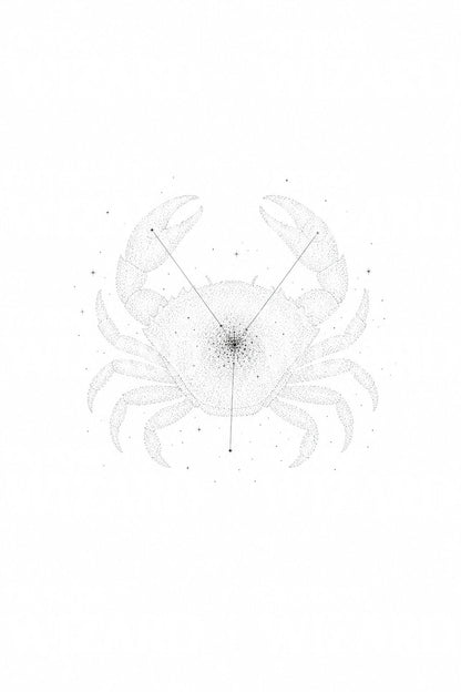 Cancer Constellation Crab Star Map Tattoo Idea