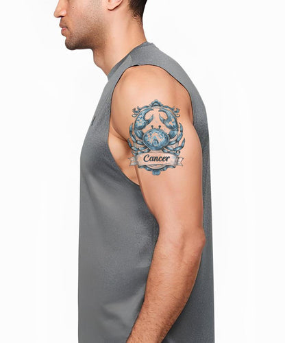 Blue Cancer Crab Tattoo Design
