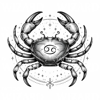 Cancer Crab Tattoo Design