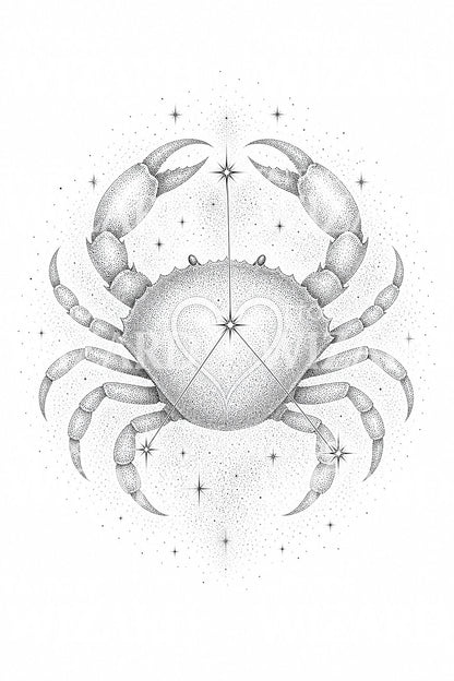 Cancer Zodiac Constellation Tattoo Design