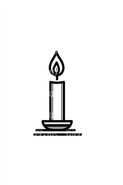 Candle on Plate Tattoo Design