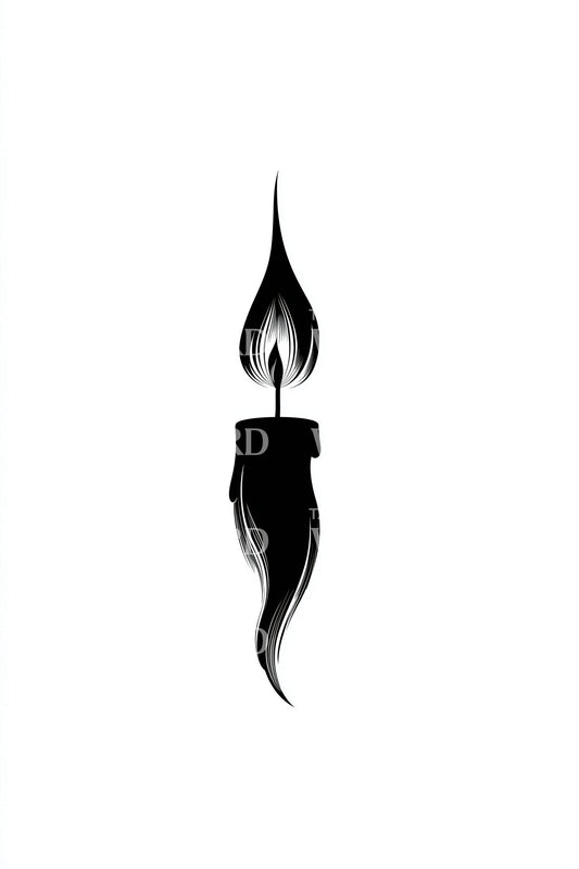Candle with Halo Tattoo Illustration