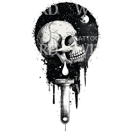 Candlelight Skull Tattoo Design