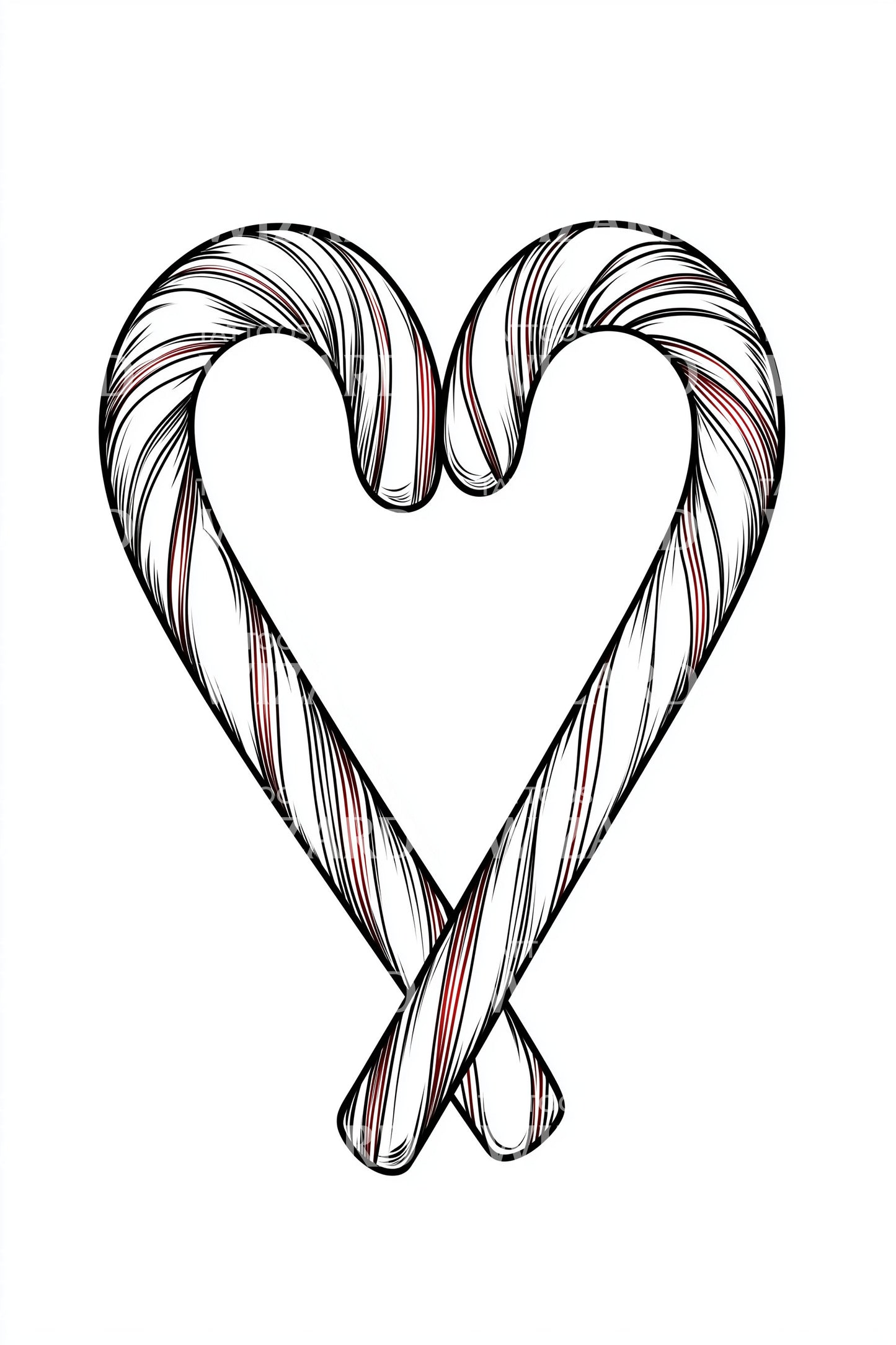 Candy Cane Heart Tattoo Idea