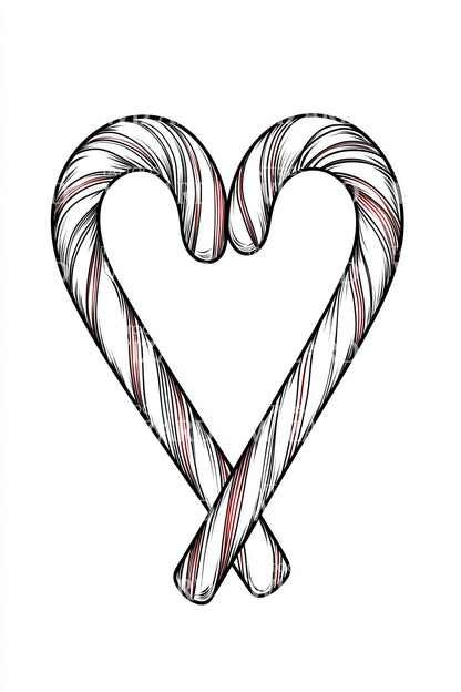 Candy Cane Heart Tattoo Idea