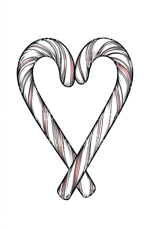 Candy Cane Heart Tattoo Idea