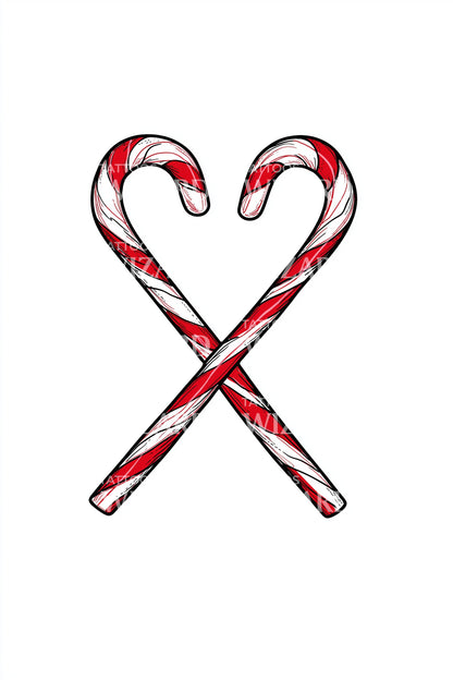Candy Cane Heart Tattoo Idea