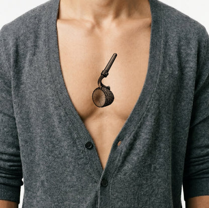 Tatueringsidé med timmermannens kantkrok och stock
