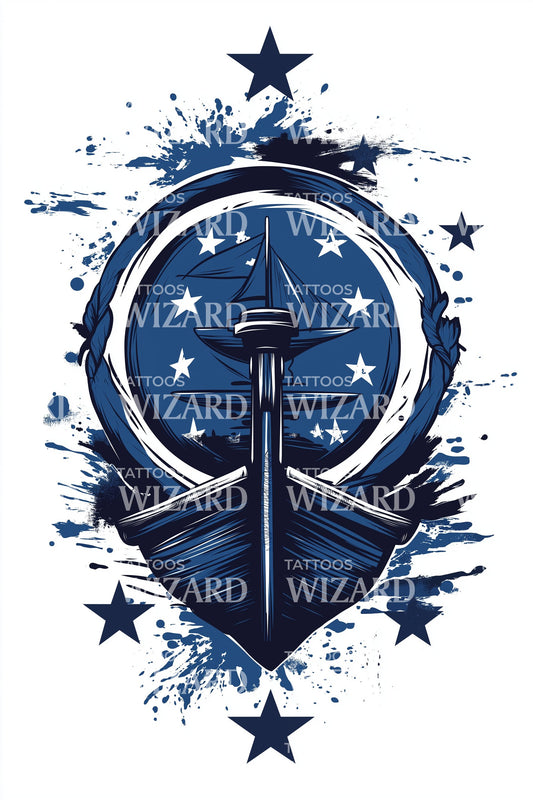 Kap Verde Nautisches Emblem Tattoo Design