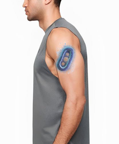 Blue Capsule Bacteria Tattoo Design