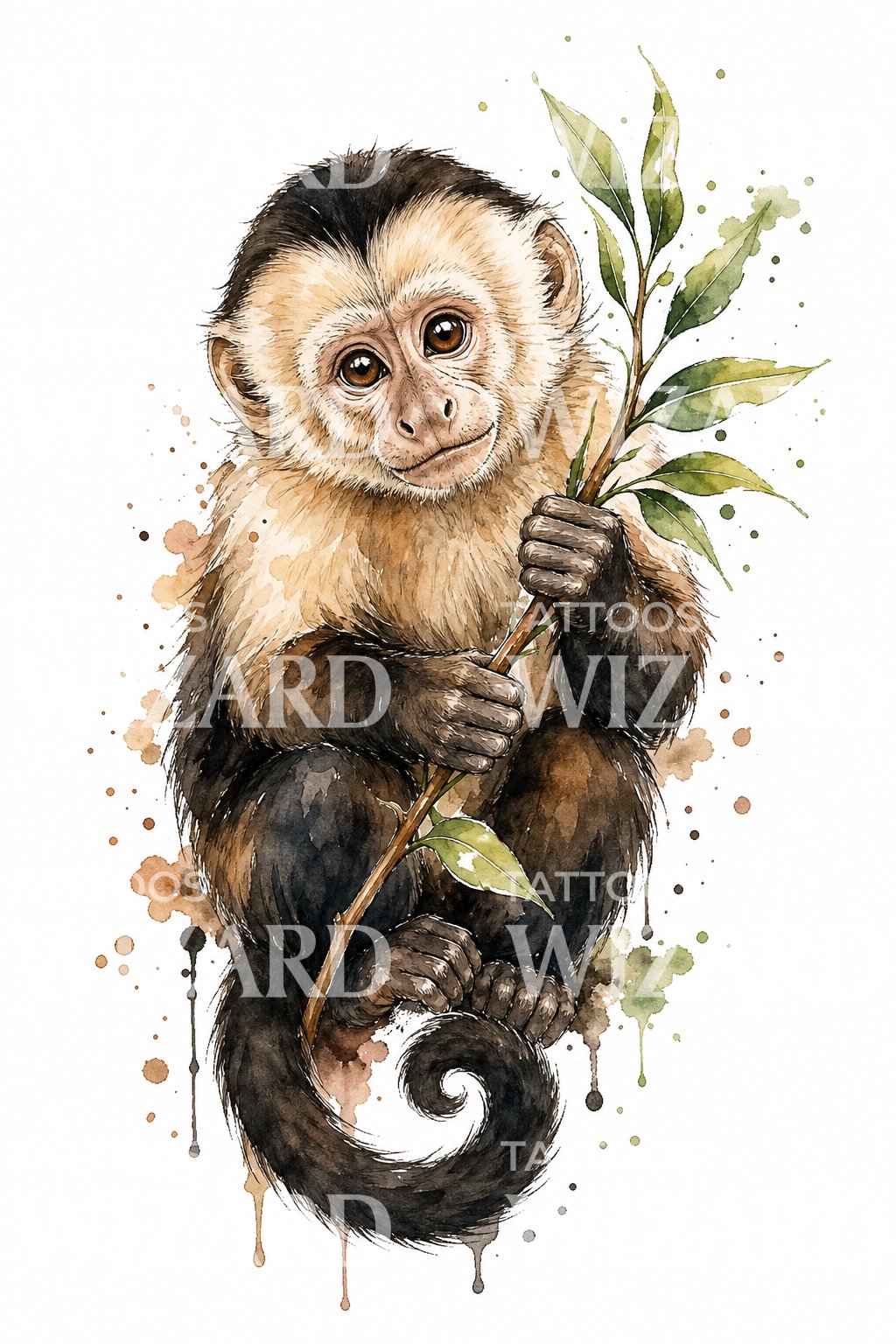 Capuchin Monkey Tattoo Design
