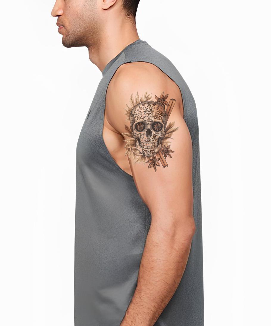 キャラメルスパイス スカル タトゥーイラスト – Tattoos Wizard Designs