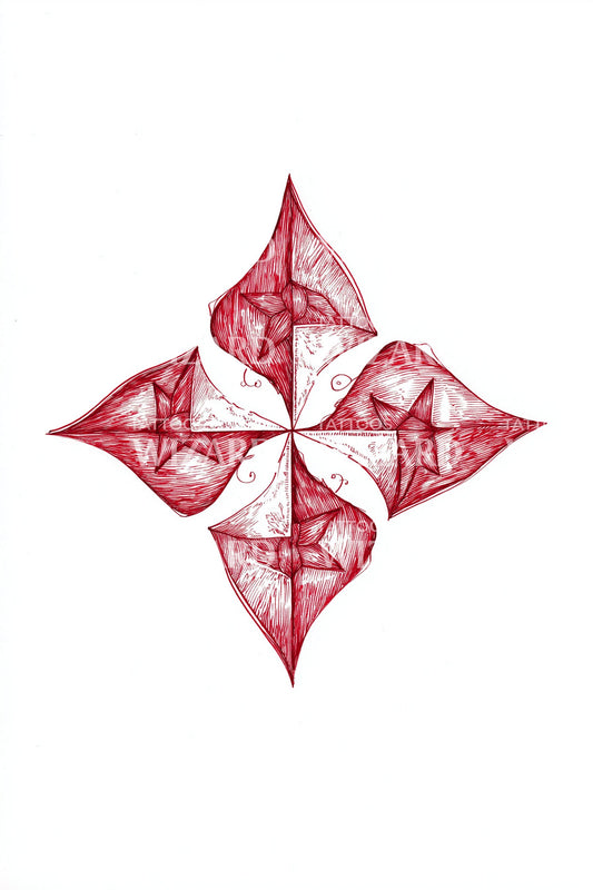 红衣主教玫瑰钻石纹身插图