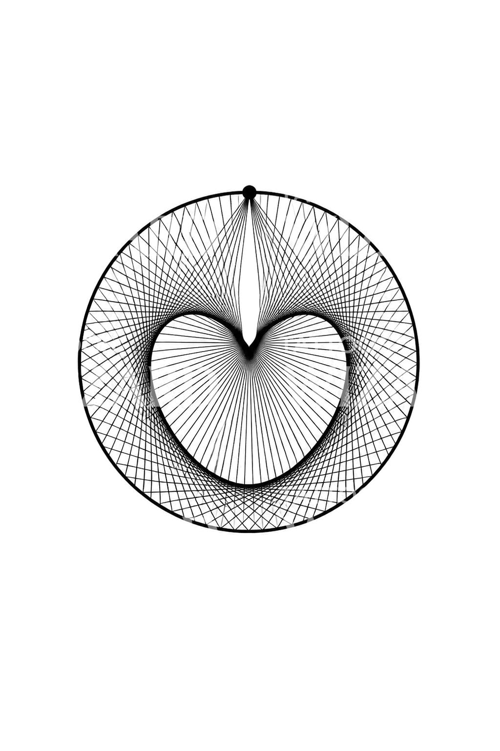 Tatoveringsdesign av et kaustisk kardioidehjerte