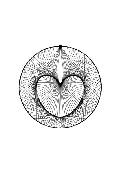 Tatoveringsdesign av et kaustisk kardioidehjerte