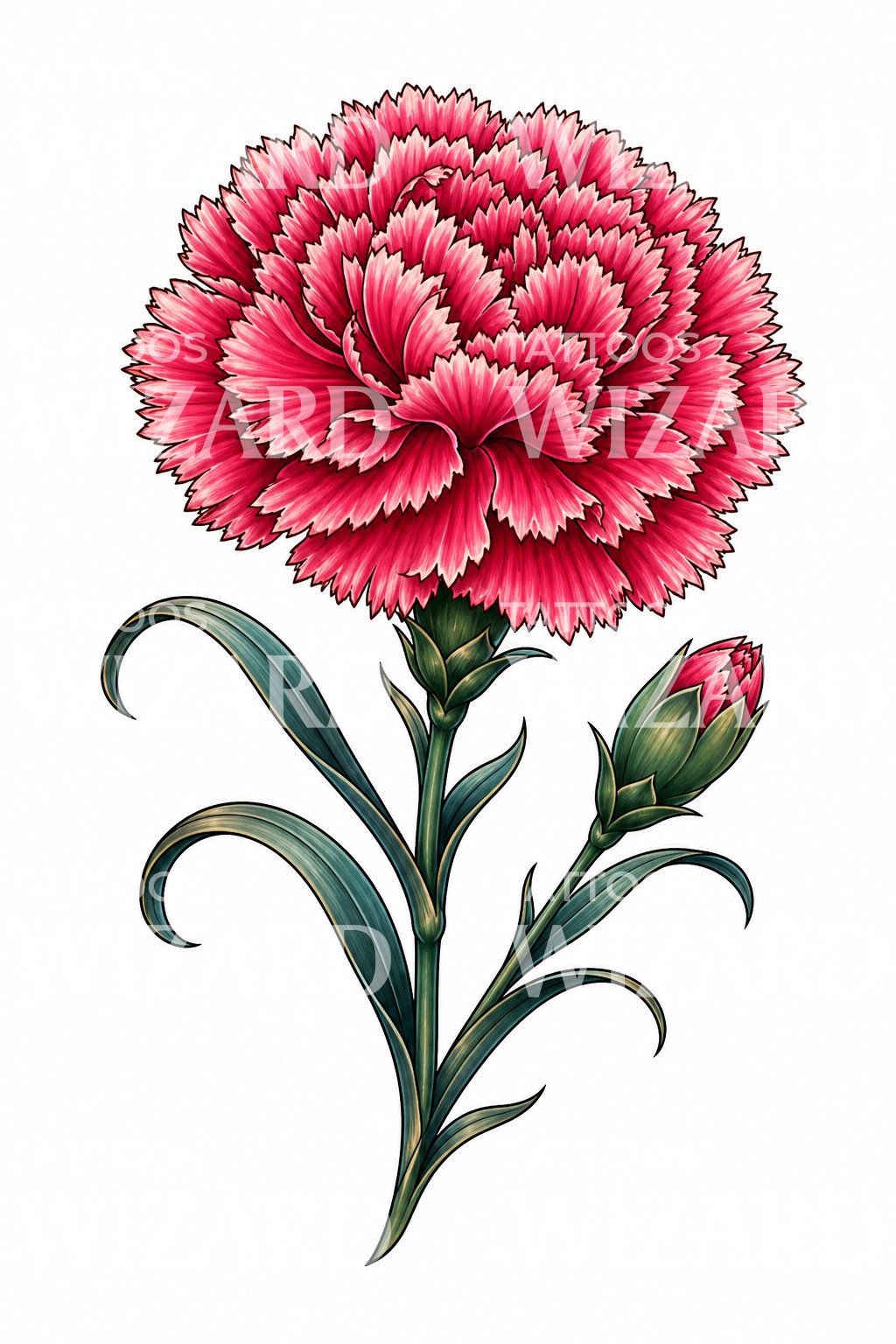 Carnation Flower Tattoo Design
