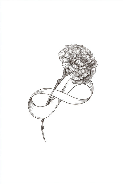Nejlikoändlighetsslinga Tatuering Design