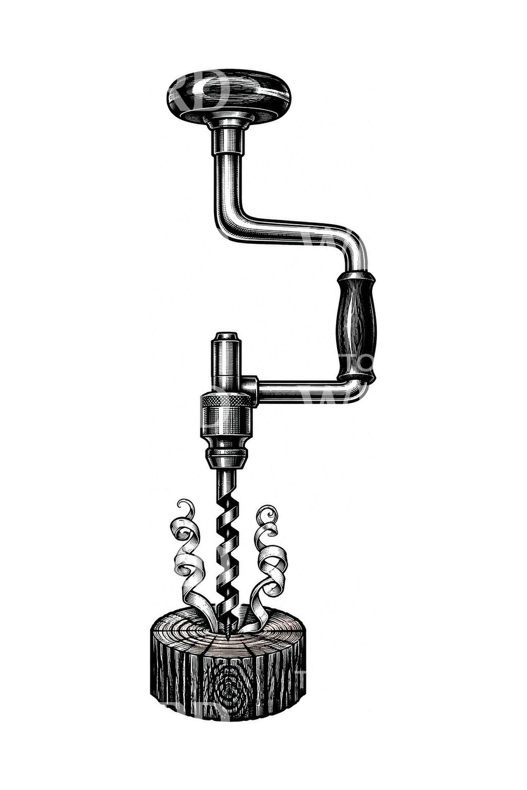 Carpenters Brace and Bit Tattoo Design
