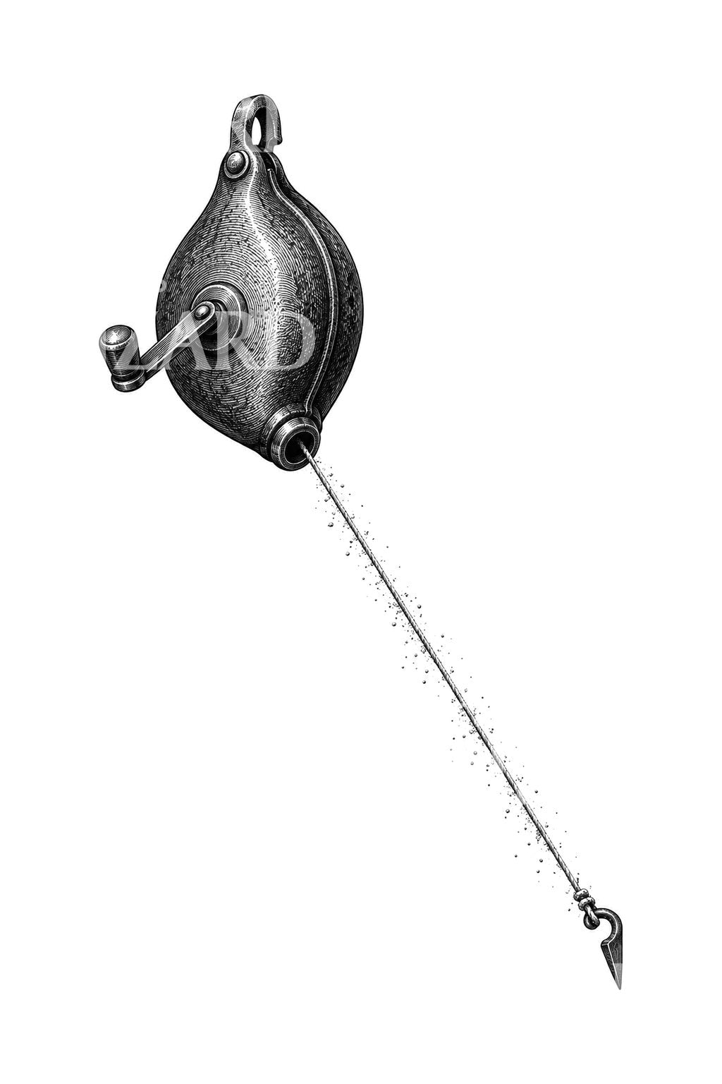 Tattooillustration av snickarens kritsnörulle