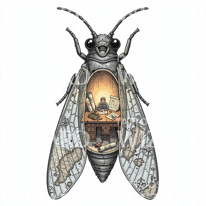Cartographer Beetle Tattoo Illustration