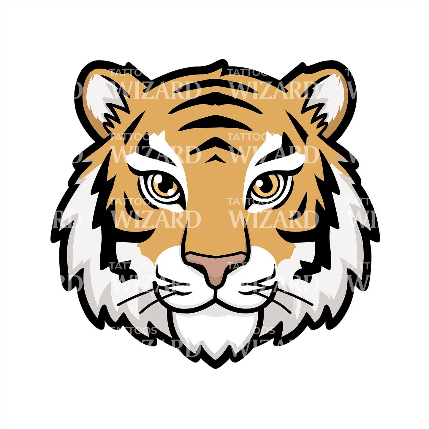 Cartoon Tiger Mascot Tattoo Idea