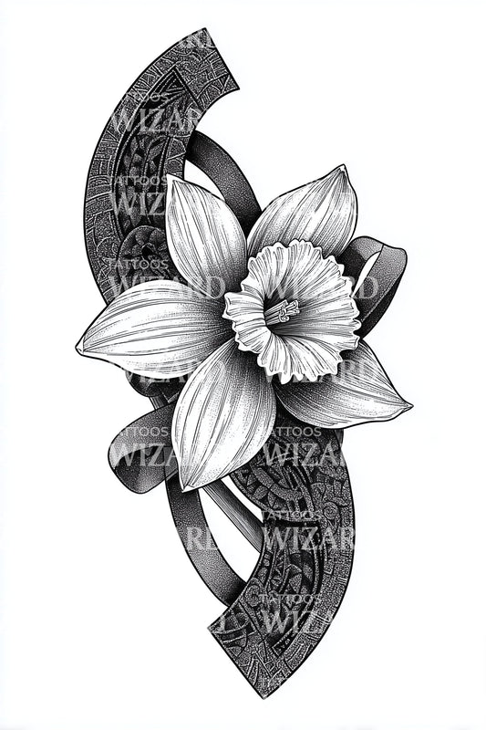 Carved Petal Emblem Tattoo Design