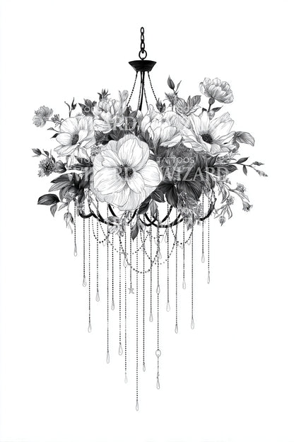 Cascading Peony Bouquet Tattoo Design