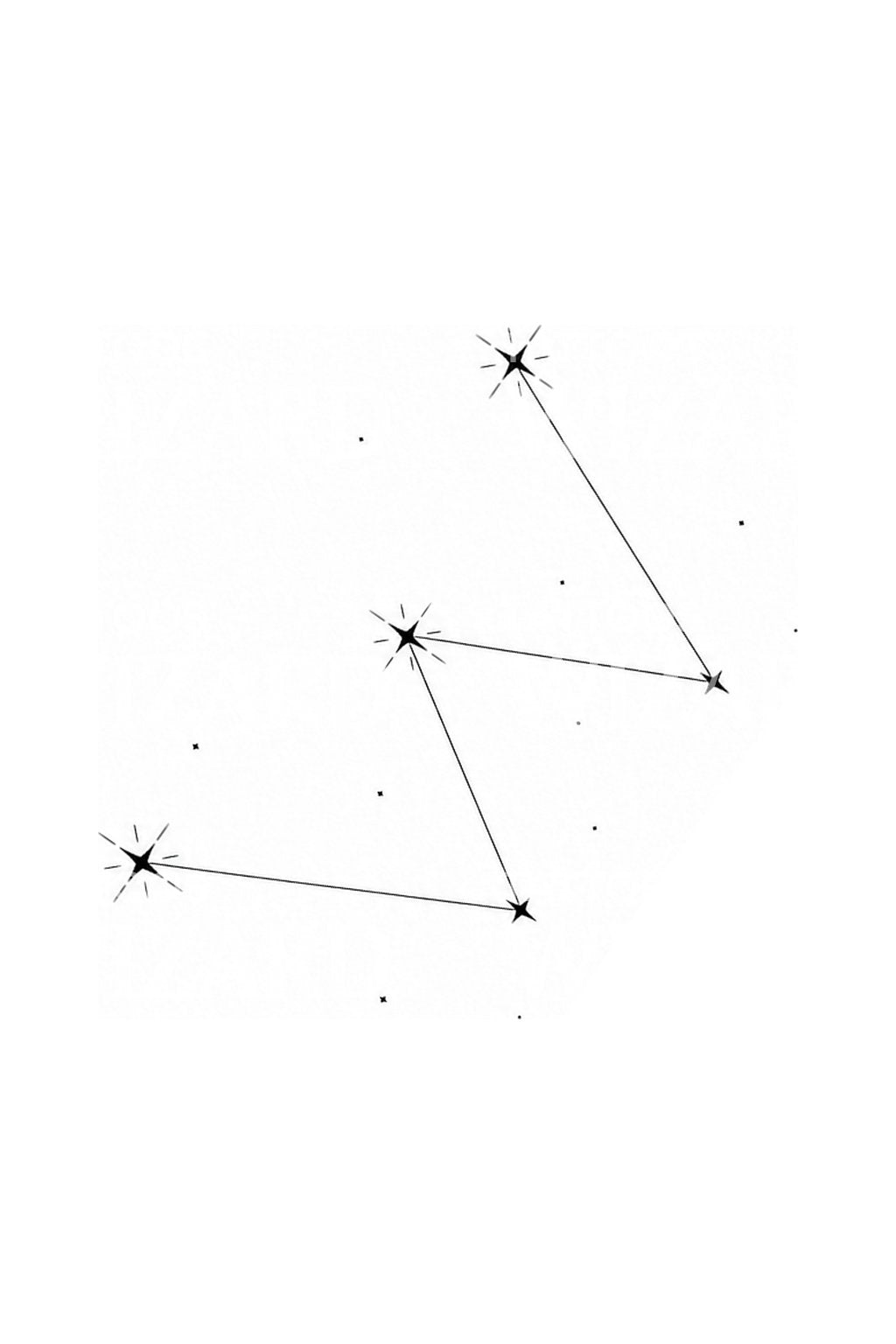 Diseño de tatuaje de mapa estelar de Casiopea