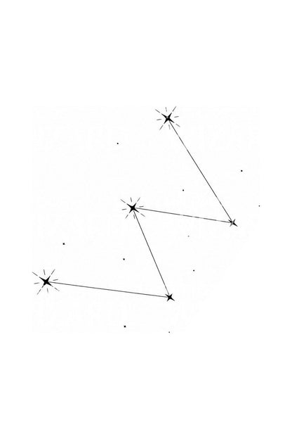 Diseño de tatuaje de mapa estelar de Casiopea