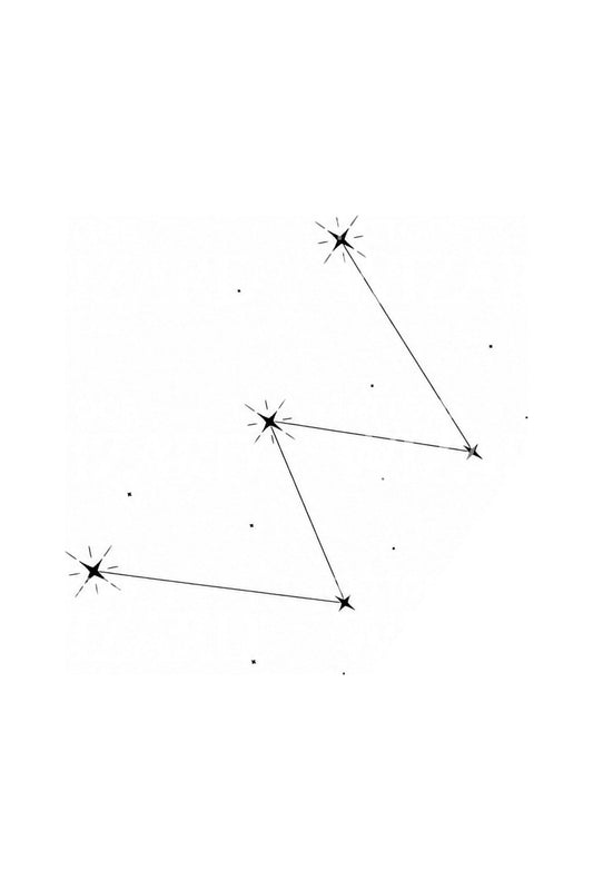 Diseño de tatuaje de mapa estelar de Casiopea